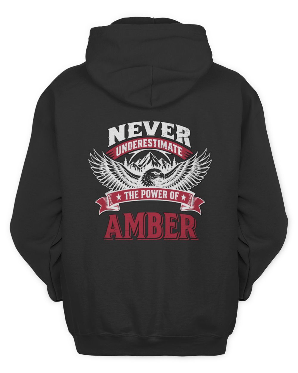 Never Underestimate Your Name Eagle Mountain Shirt AMBER M1-61 / Unisex Hoodie / black