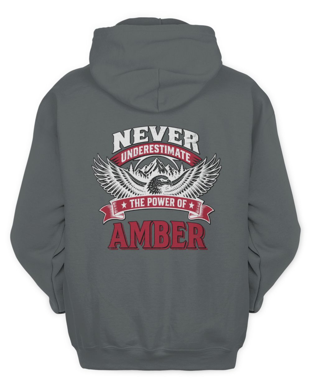 Never Underestimate Your Name Eagle Mountain Shirt AMBER M1-61 / Unisex Hoodie / charcoal