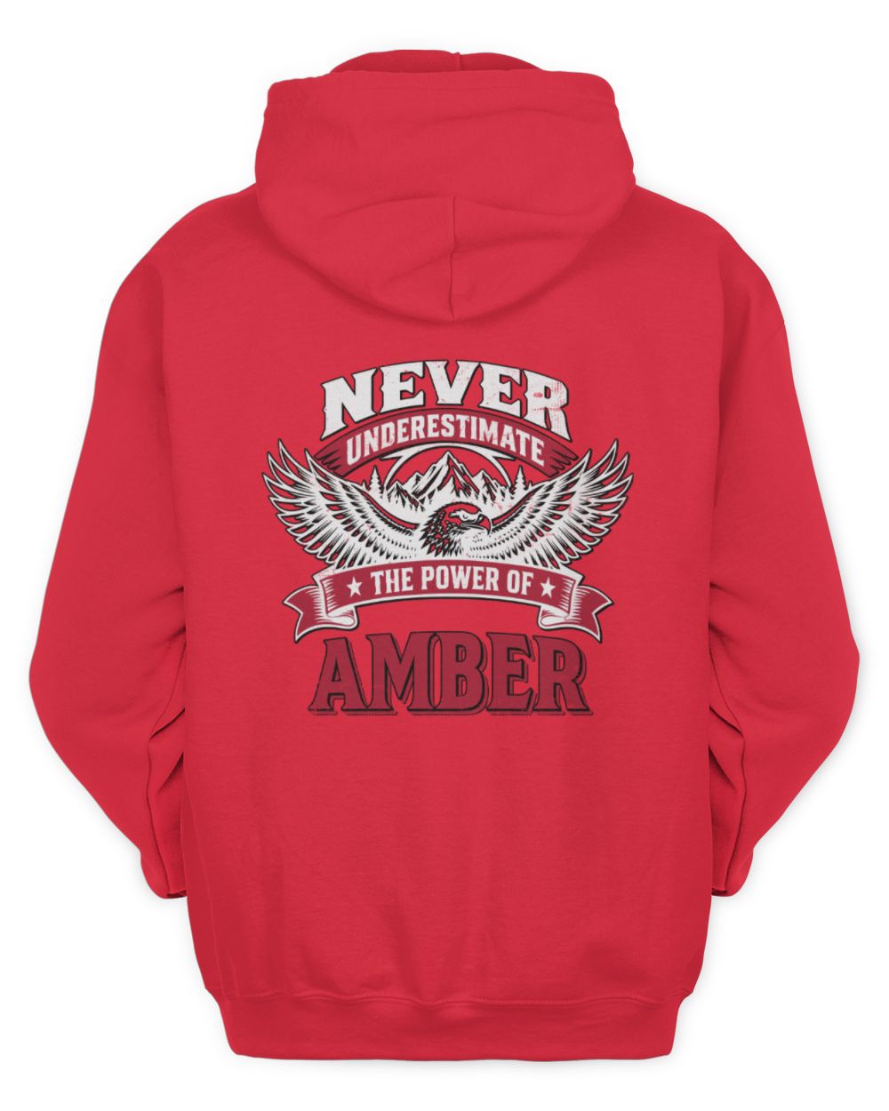 Never Underestimate Your Name Eagle Mountain Shirt AMBER M1-61 / Unisex Hoodie / red