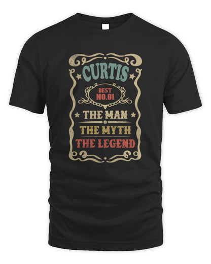 The Man The Myth The Legend Vintage Gold Wine Shirt CURTIS M1-52 / Unisex Standard T-Shirt / black