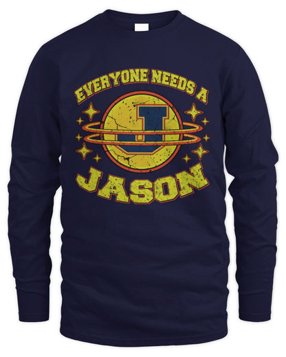 Everyone Needs a Your Name Shirt JASON M1-76 / Men's Long Sleeved T-Shirt / white