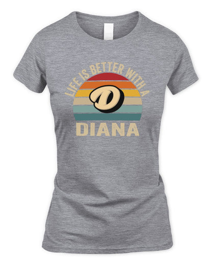 Life Is Better with Name Vintage Sun Shirt DIANA M1-50 / Women's Standard T-Shirt / sport grey