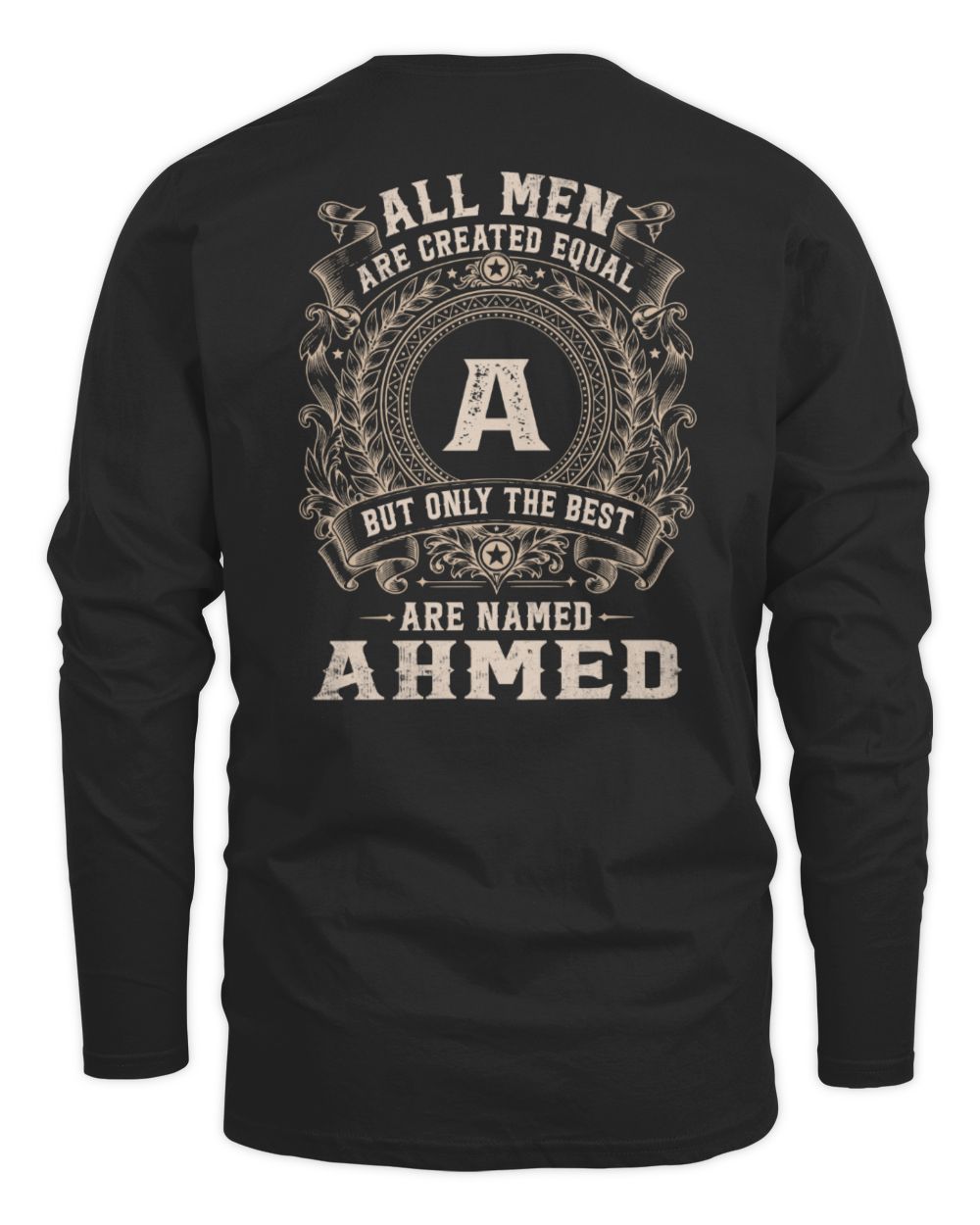 All Men Are Created Equal Cool Logo Shirt AHMED M1-60 / Men's Long Sleeved T-Shirt / black