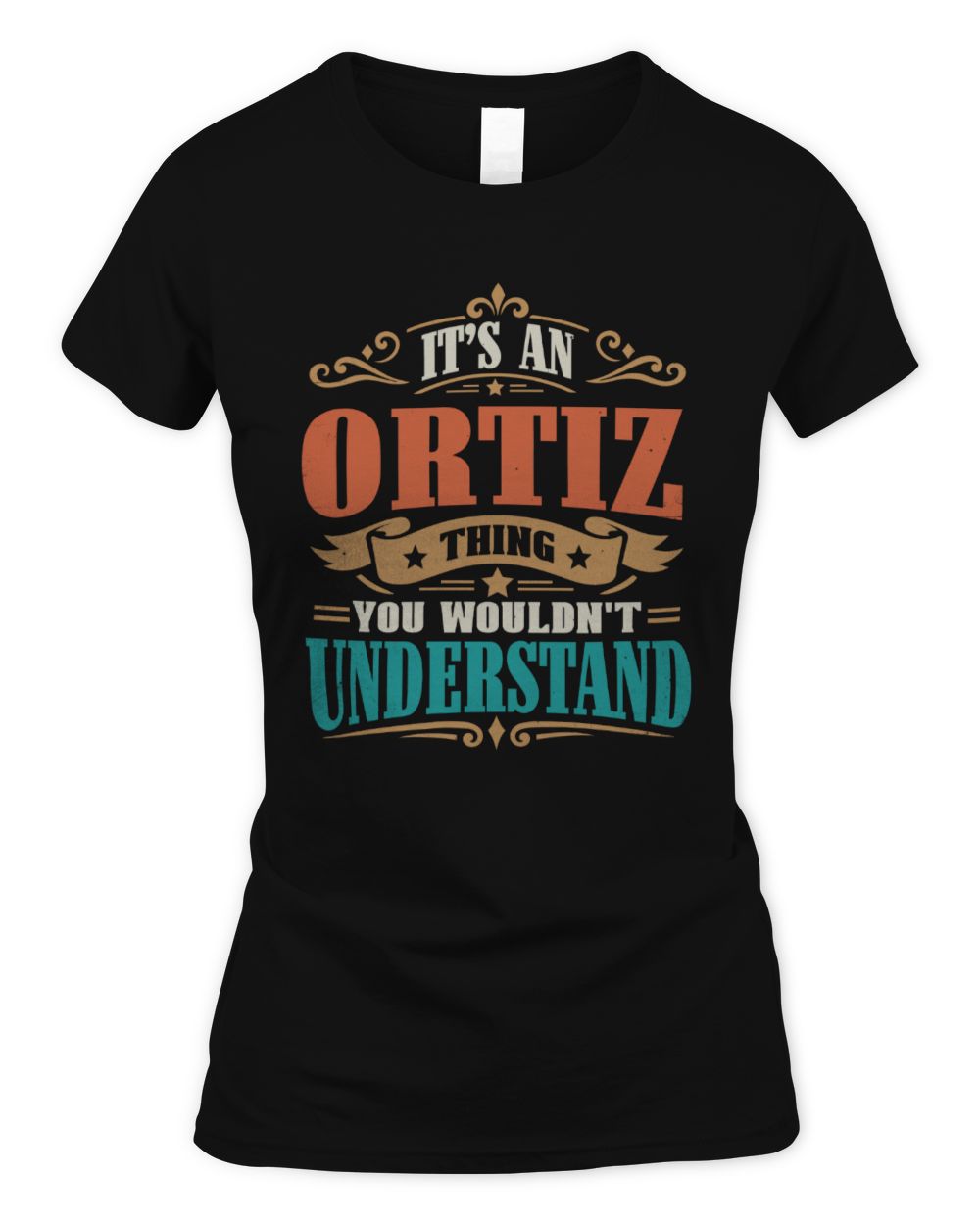 It’s a Name Thing Personalized Retro T-Shirt ORTIZ M1-47 / Women's Standard T-Shirt / black