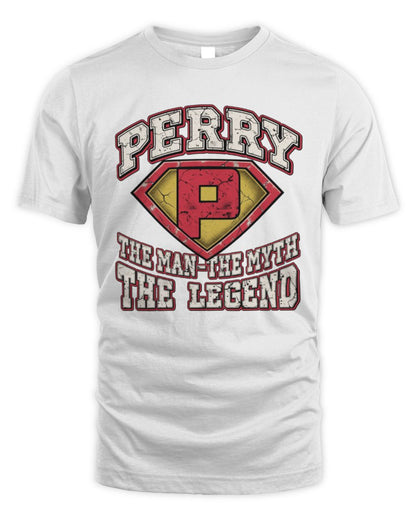 The Man The Myth The Legend Superman Graphic T-Shirt PERRY M1-74 / Unisex Standard T-Shirt / white