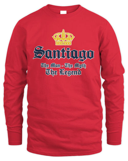The Man The Myth The Legend Corona Beer T-Shirt SANTIAGO M1-S83 / Men's Long Sleeved T-Shirt / red