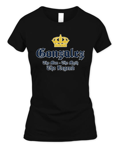 The Man The Myth The Legend Corona Beer T-Shirt GONZALEZ M1-S83 / Women's Standard T-Shirt / black