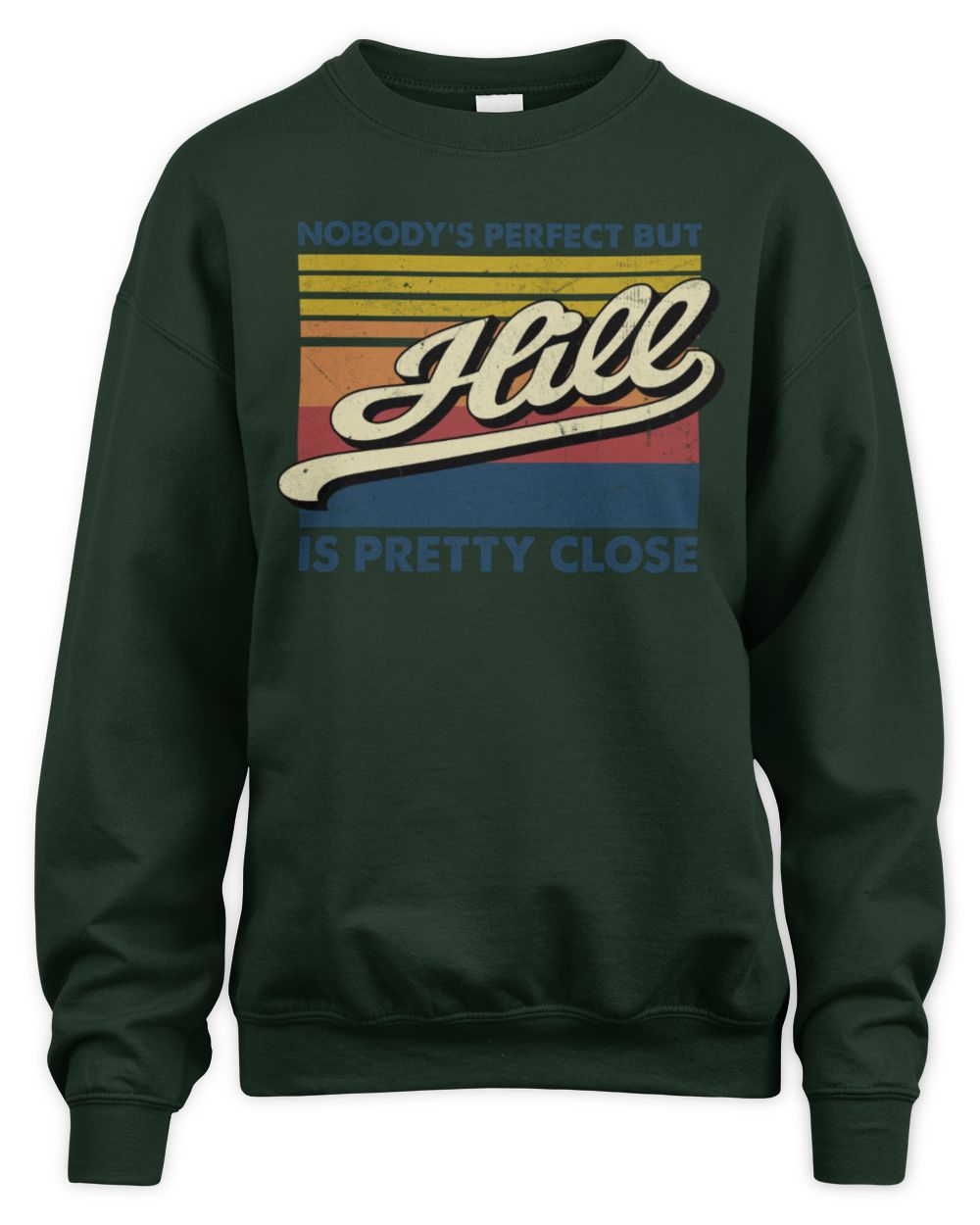 Nobody's Perfect But Your Name Is Pretty Close Retro Shirt HILL M1-65 / Unisex Sweatshirt / forest green