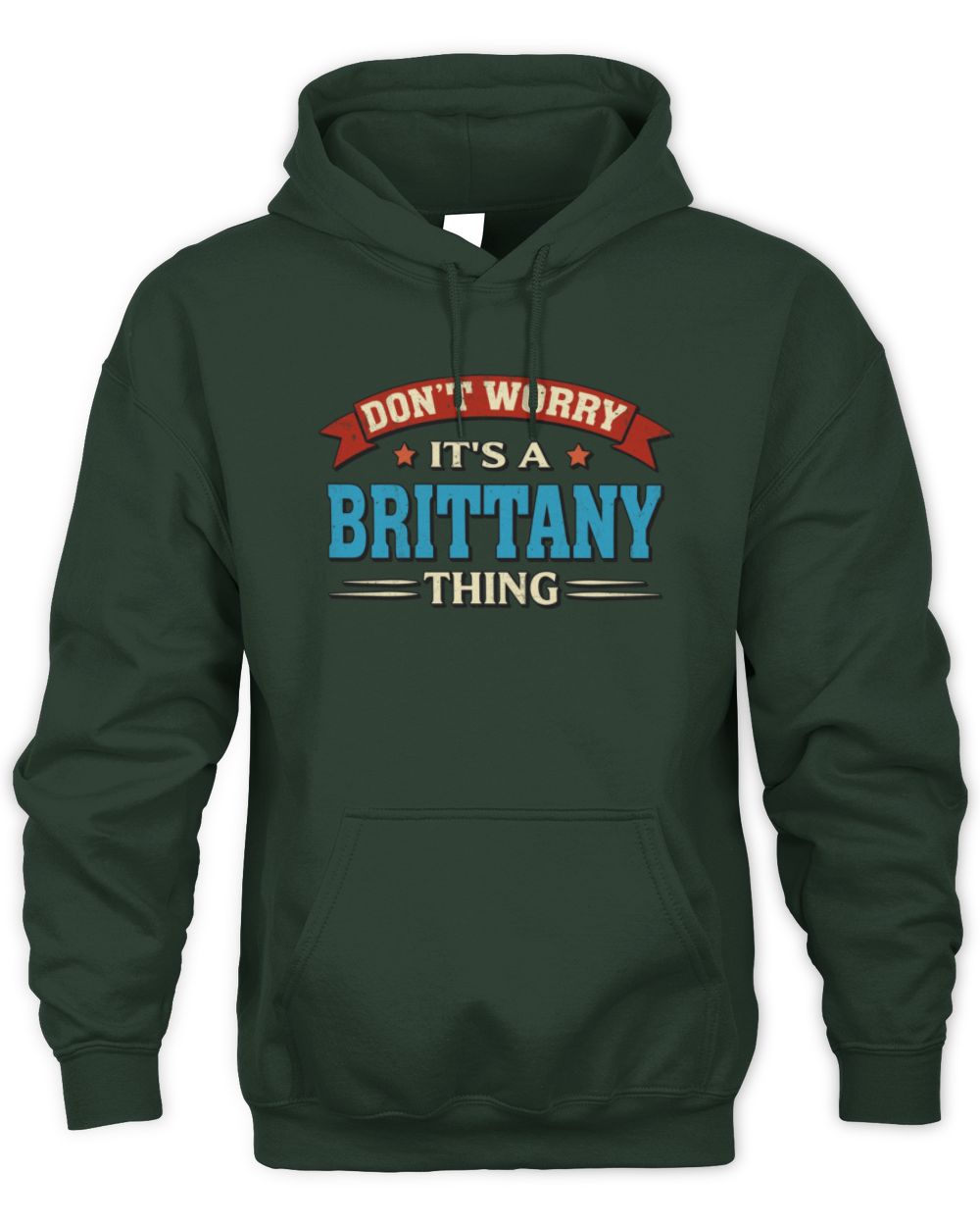 Don't Worry It's a Your Name Thing Funny Retro T-Shirt BRITTANY M1-57 / Unisex Hoodie / forest green