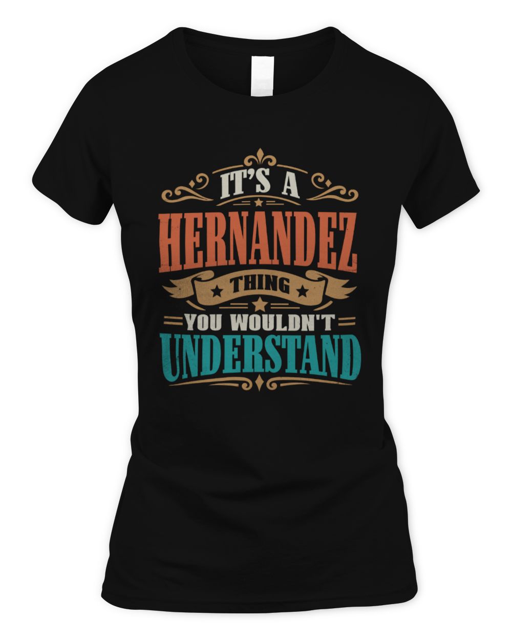 It’s a Name Thing Personalized Retro T-Shirt HERNANDEZ M1-47 / Women's Standard T-Shirt / black