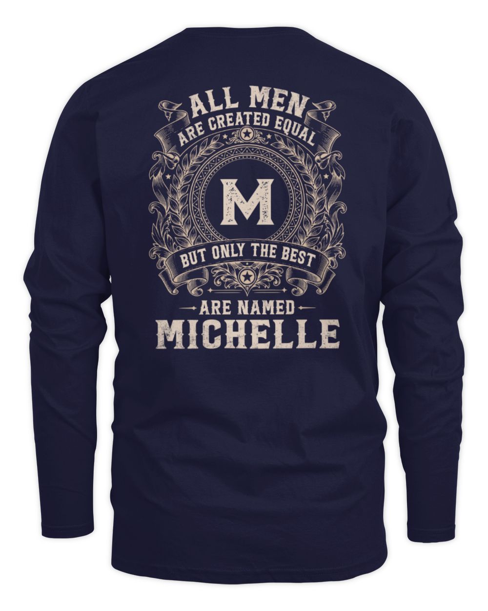 All Men Are Created Equal Cool Logo Shirt MICHELLE M1-60 / Men's Long Sleeved T-Shirt / navy
