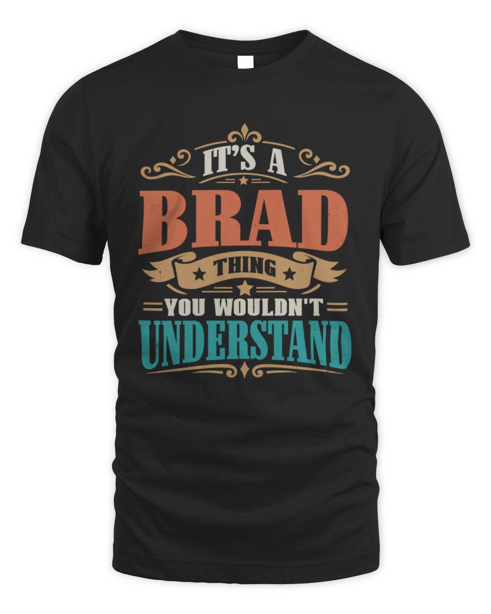 It’s a Name Thing Personalized Retro T-Shirt BRAD M1-47 / Unisex Standard T-Shirt / black