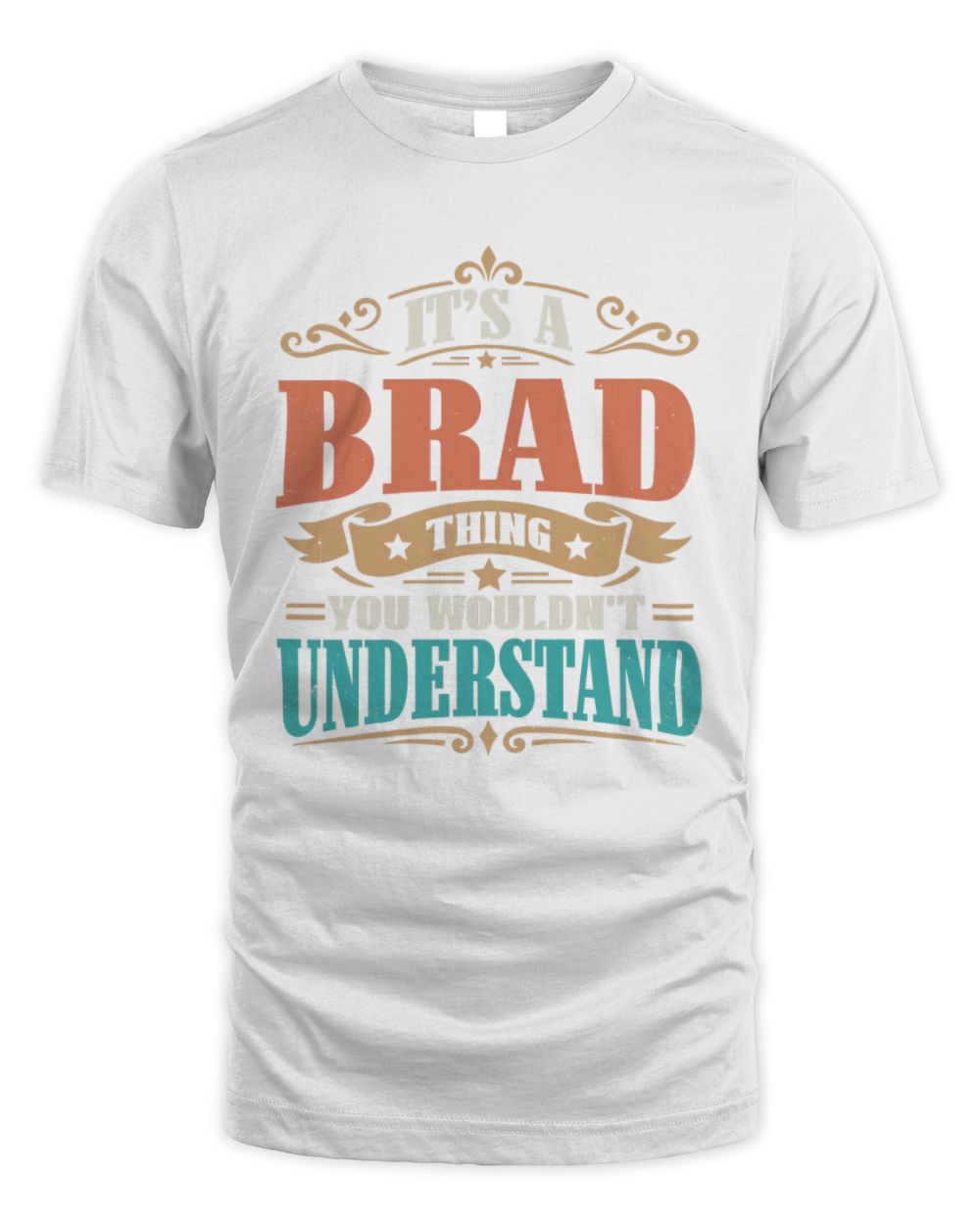 It’s a Name Thing Personalized Retro T-Shirt BRAD M1-47 / Unisex Standard T-Shirt / white