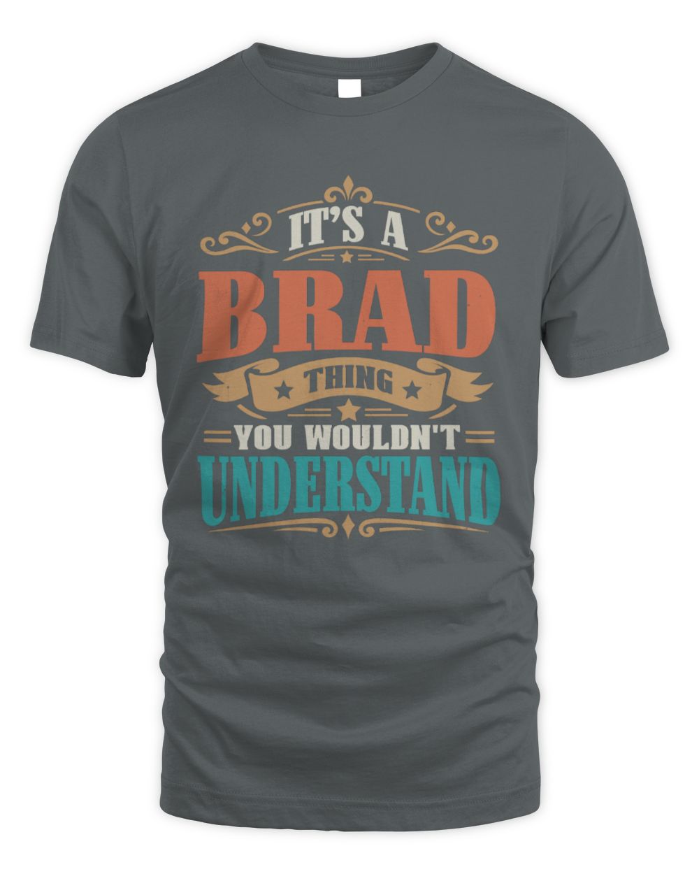 It’s a Name Thing Personalized Retro T-Shirt BRAD M1-47 / Unisex Standard T-Shirt / charcoal