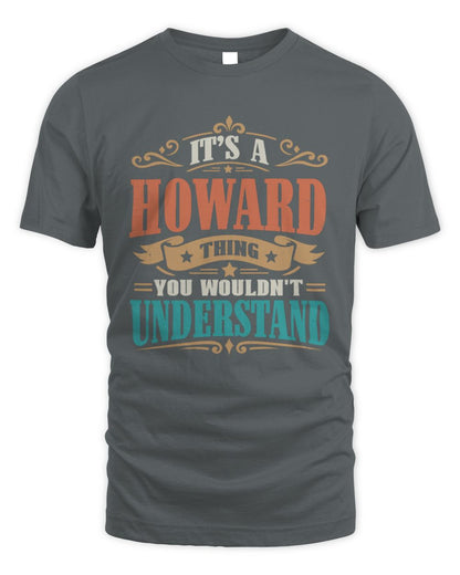 It’s a Name Thing Personalized Retro T-Shirt HOWARD M1-47 / Unisex Standard T-Shirt / charcoal