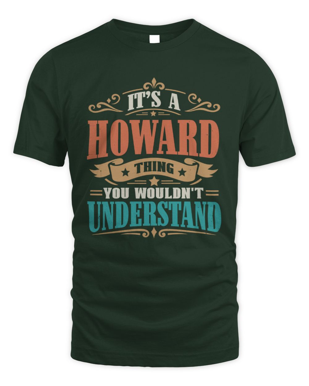 It’s a Name Thing Personalized Retro T-Shirt HOWARD M1-47 / Unisex Standard T-Shirt / forest green
