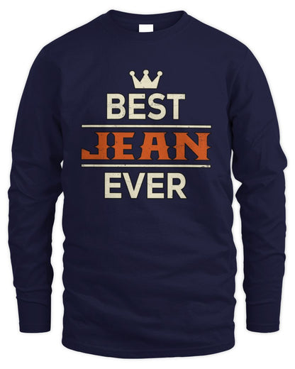 Best Your Name With Crown Shirt JEAN M1-59 / Men's Long Sleeved T-Shirt / navy