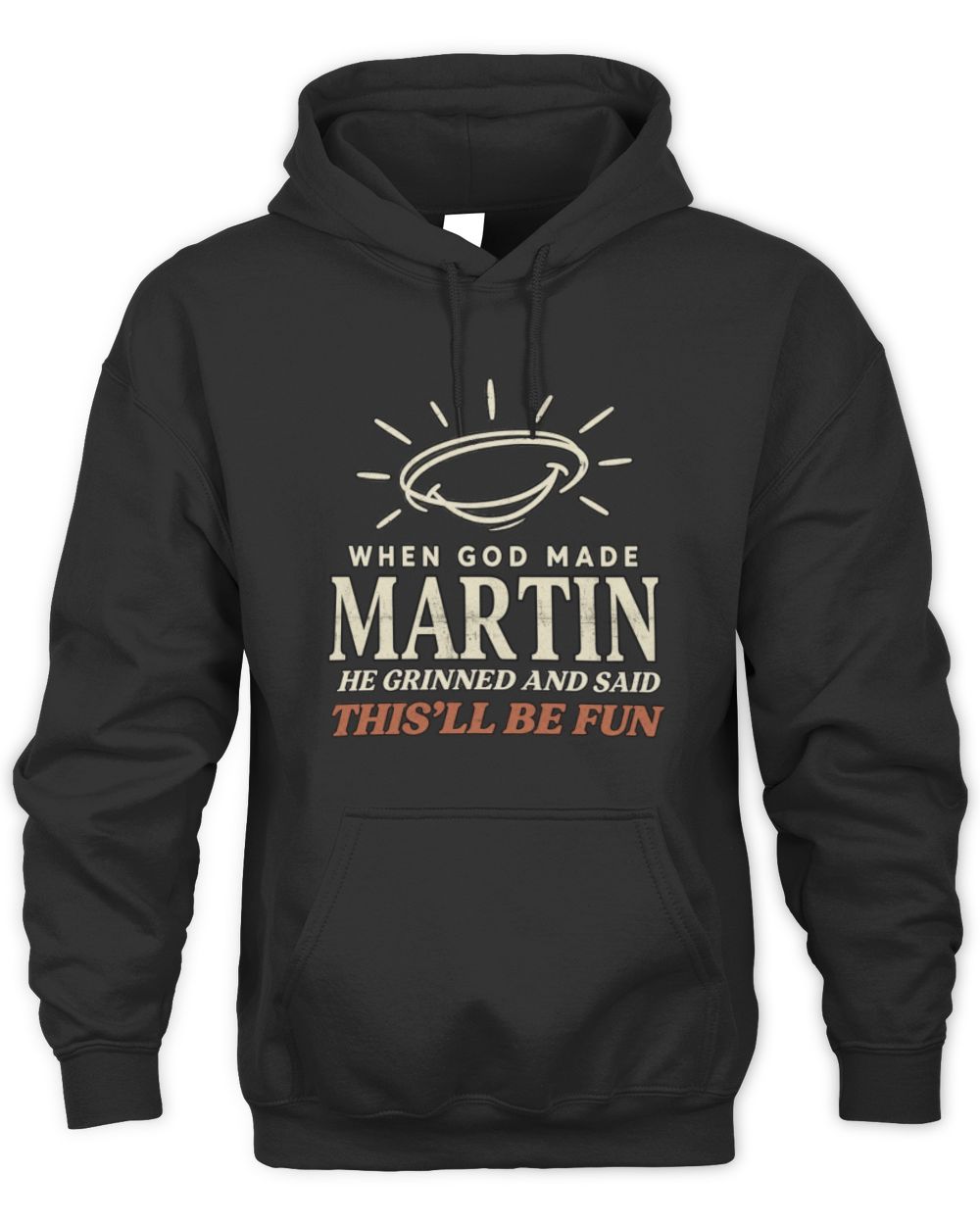 When God Made Your Name Funny Western T-Shirt T-Shirt MARTIN M1-S82 / Unisex Hoodie / black