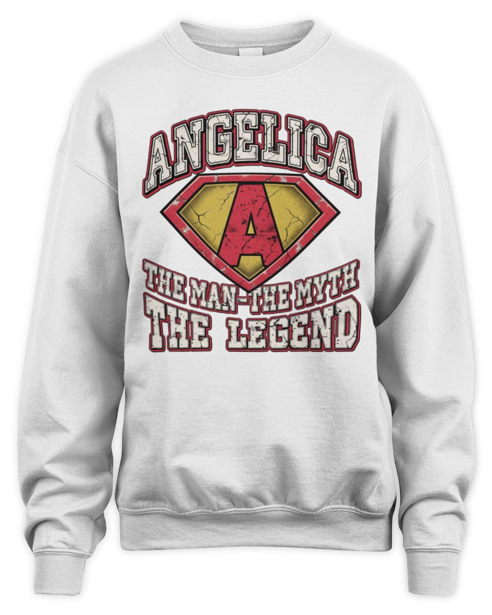 The Man The Myth The Legend Superman Graphic T-Shirt ANGELICA M1-74 / Unisex Sweatshirt / white