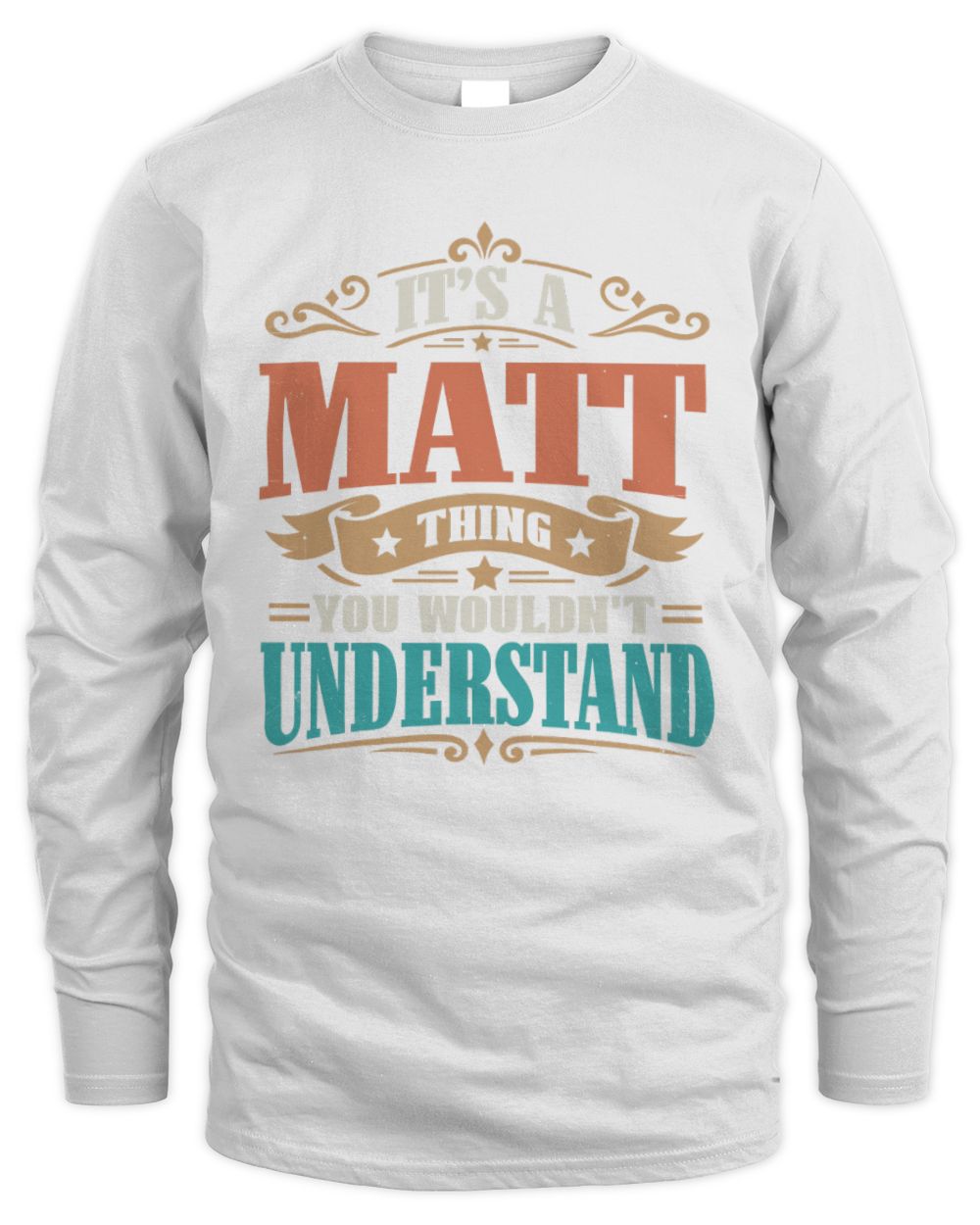 It’s a Name Thing Personalized Retro T-Shirt MATT M1-47 / Men's Long Sleeved T-Shirt / white