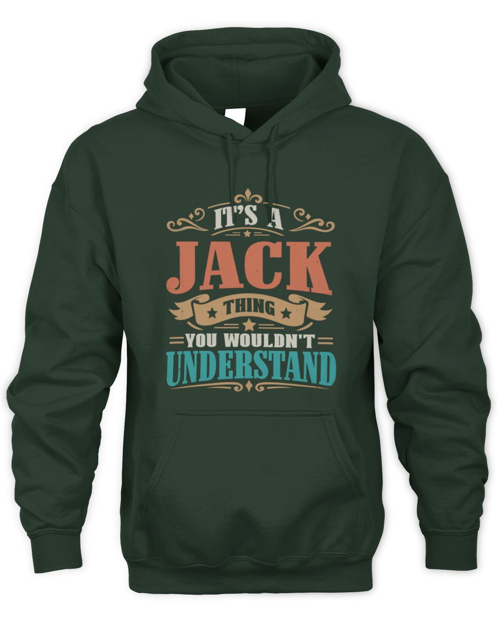 It’s a Name Thing Personalized Retro T-Shirt JACK M1-47 / Unisex Hoodie / forest green