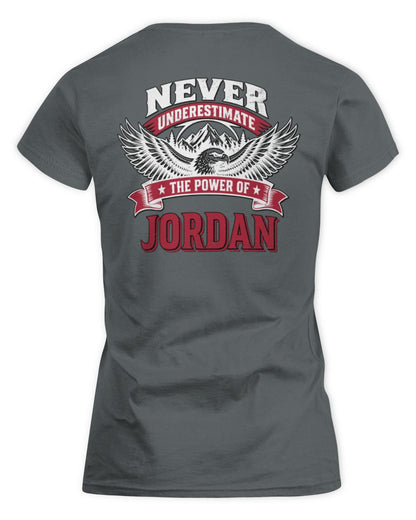Never Underestimate Your Name Eagle Mountain Shirt JORDAN M1-61 / Women's Standard T-Shirt / charcoal