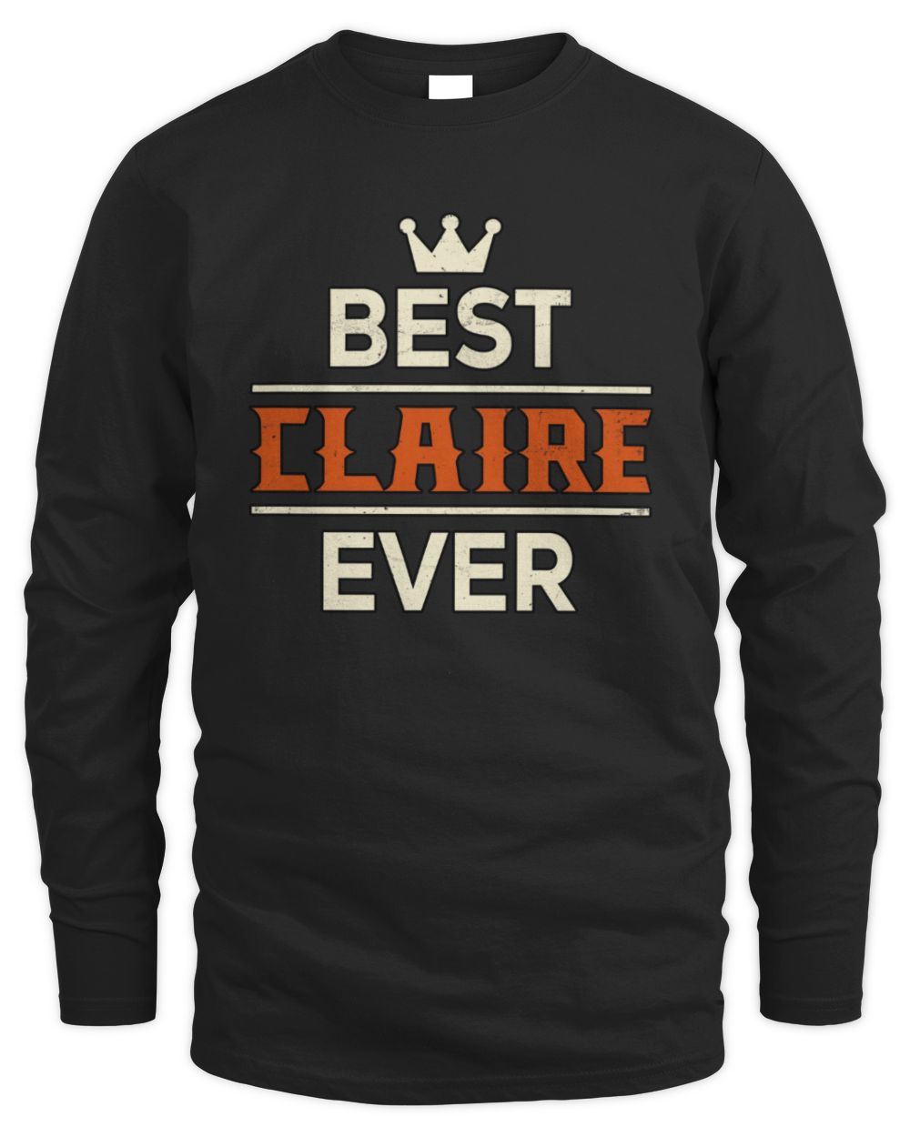 Best Your Name With Crown Shirt CLAIRE M1-59 / Men's Long Sleeved T-Shirt / black