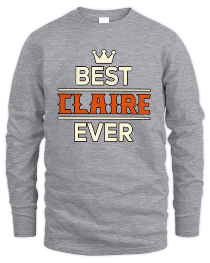 Best Your Name With Crown Shirt CLAIRE M1-59 / Men's Long Sleeved T-Shirt / sport grey