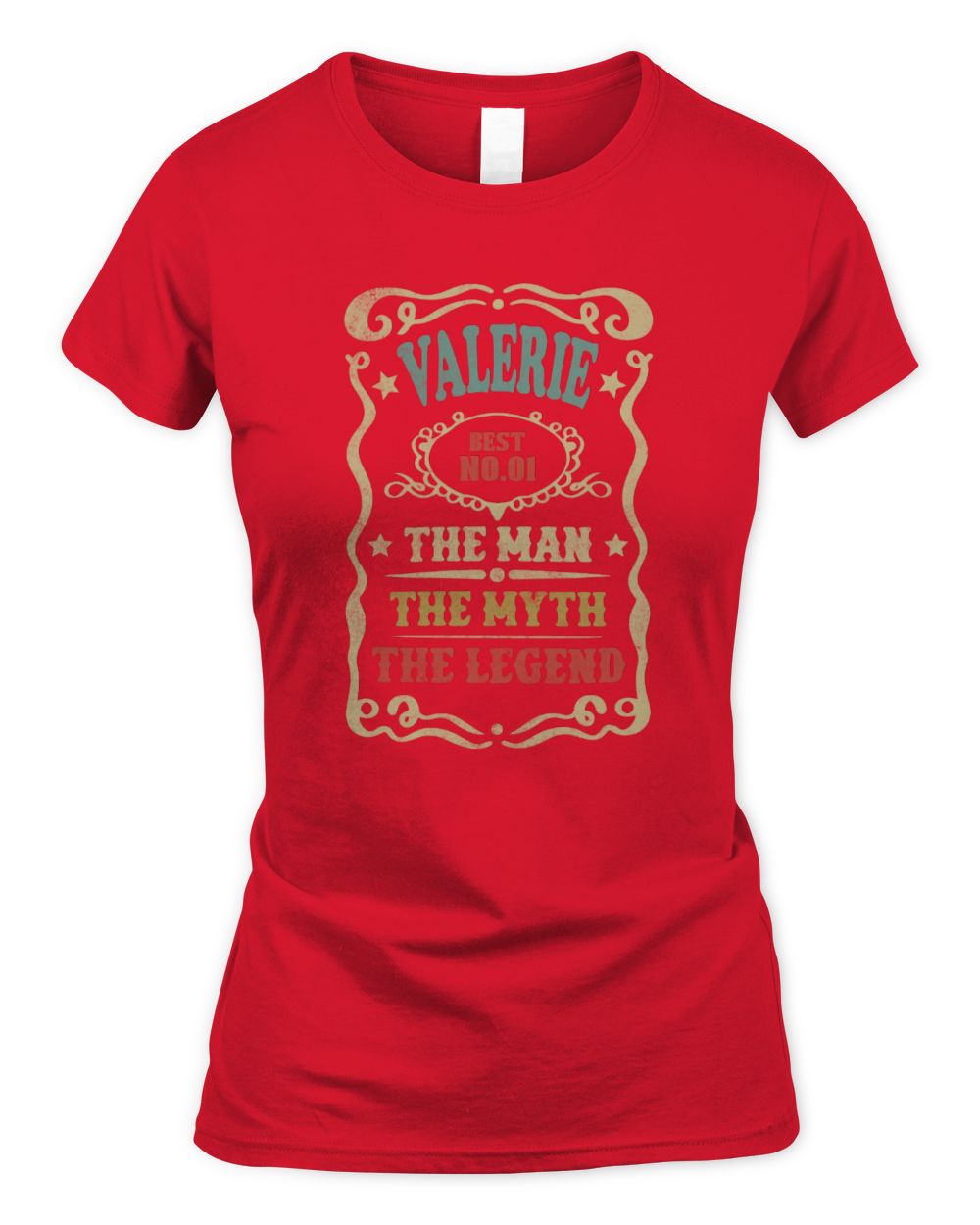 The Man The Myth The Legend Vintage Gold Wine Shirt VALERIE M1-52 / Women's Standard T-Shirt / red