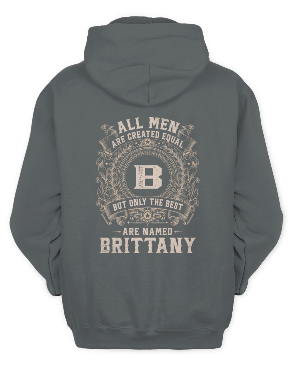 All Men Are Created Equal Cool Logo Shirt BRITTANY M1-60 / Unisex Hoodie / charcoal