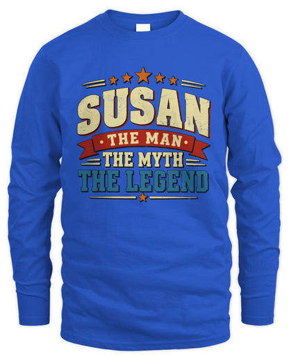 The Man The Myth The Legend Ribbon Vintage T-Shirt SUSAN M1-56 / Men's Long Sleeved T-Shirt / royal