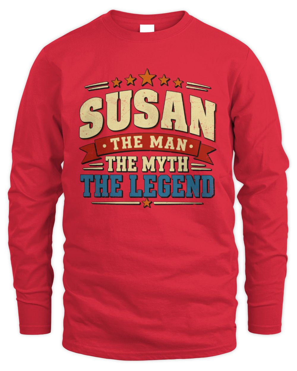 The Man The Myth The Legend Ribbon Vintage T-Shirt SUSAN M1-56 / Men's Long Sleeved T-Shirt / red