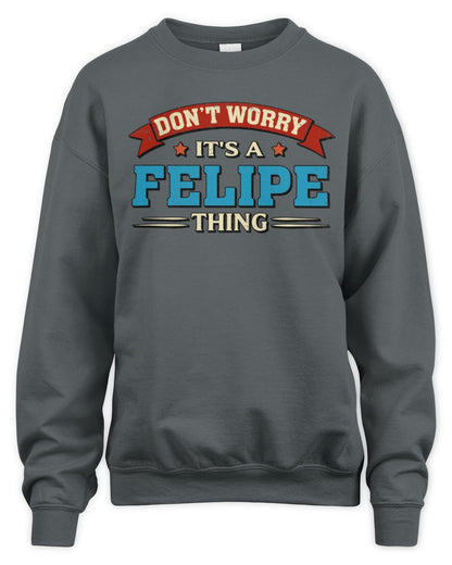 Don't Worry It's a Your Name Thing Funny Retro T-Shirt FELIPE M1-57 / Unisex Sweatshirt / charcoal