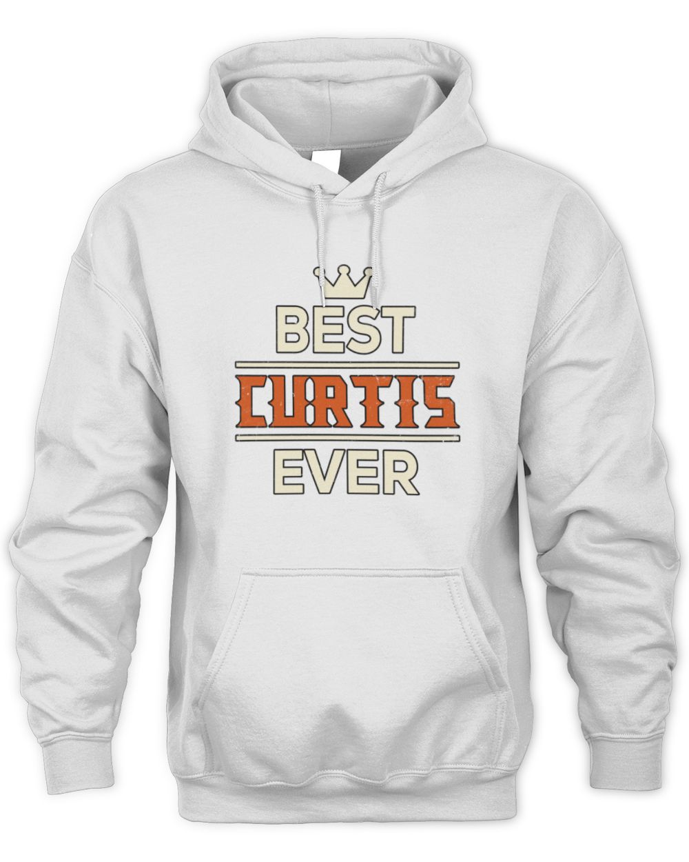 Best Your Name With Crown Shirt CURTIS M1-59 / Unisex Hoodie / white