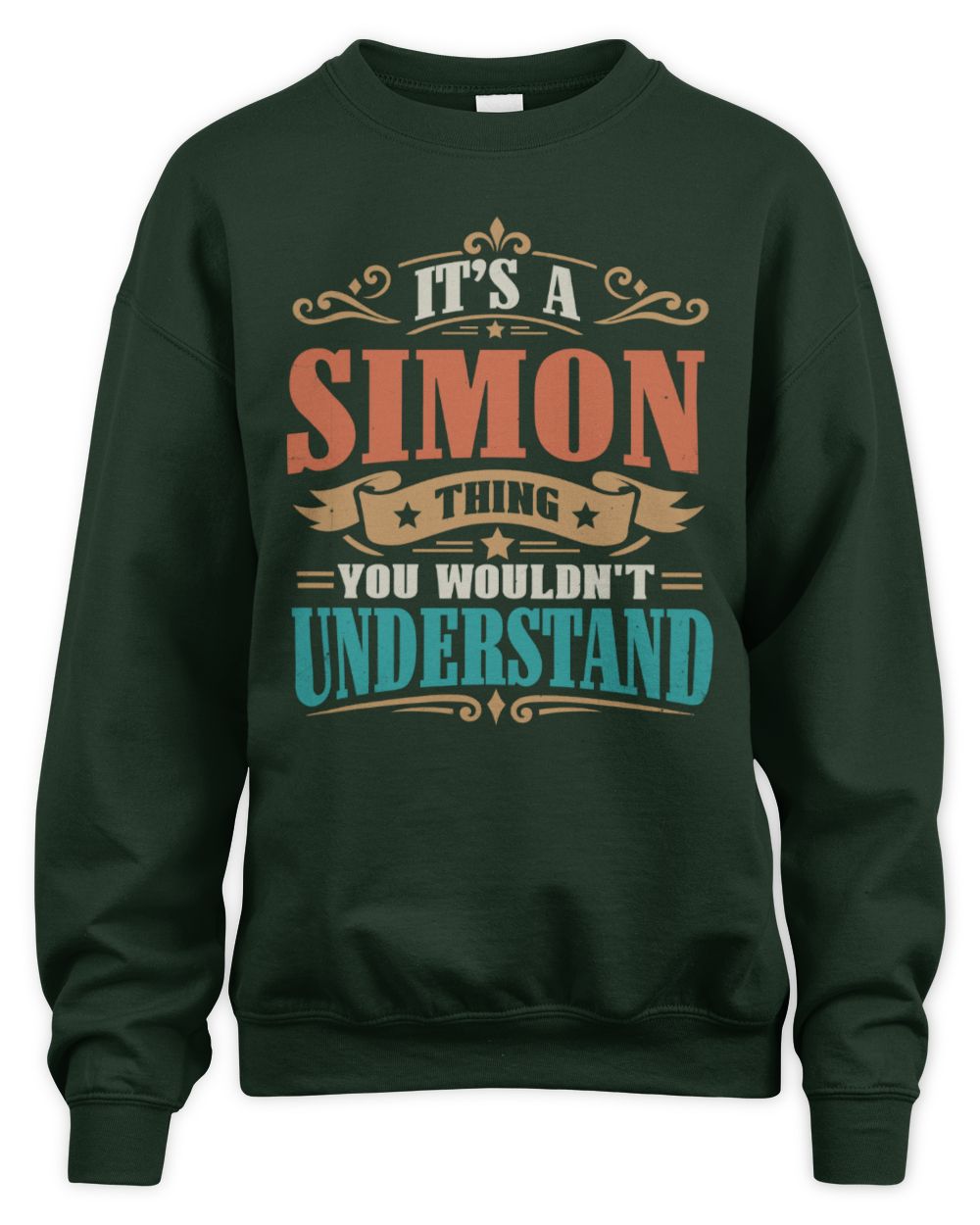 It’s a Name Thing Personalized Retro T-Shirt SIMON M1-47 / Unisex Sweatshirt / forest green