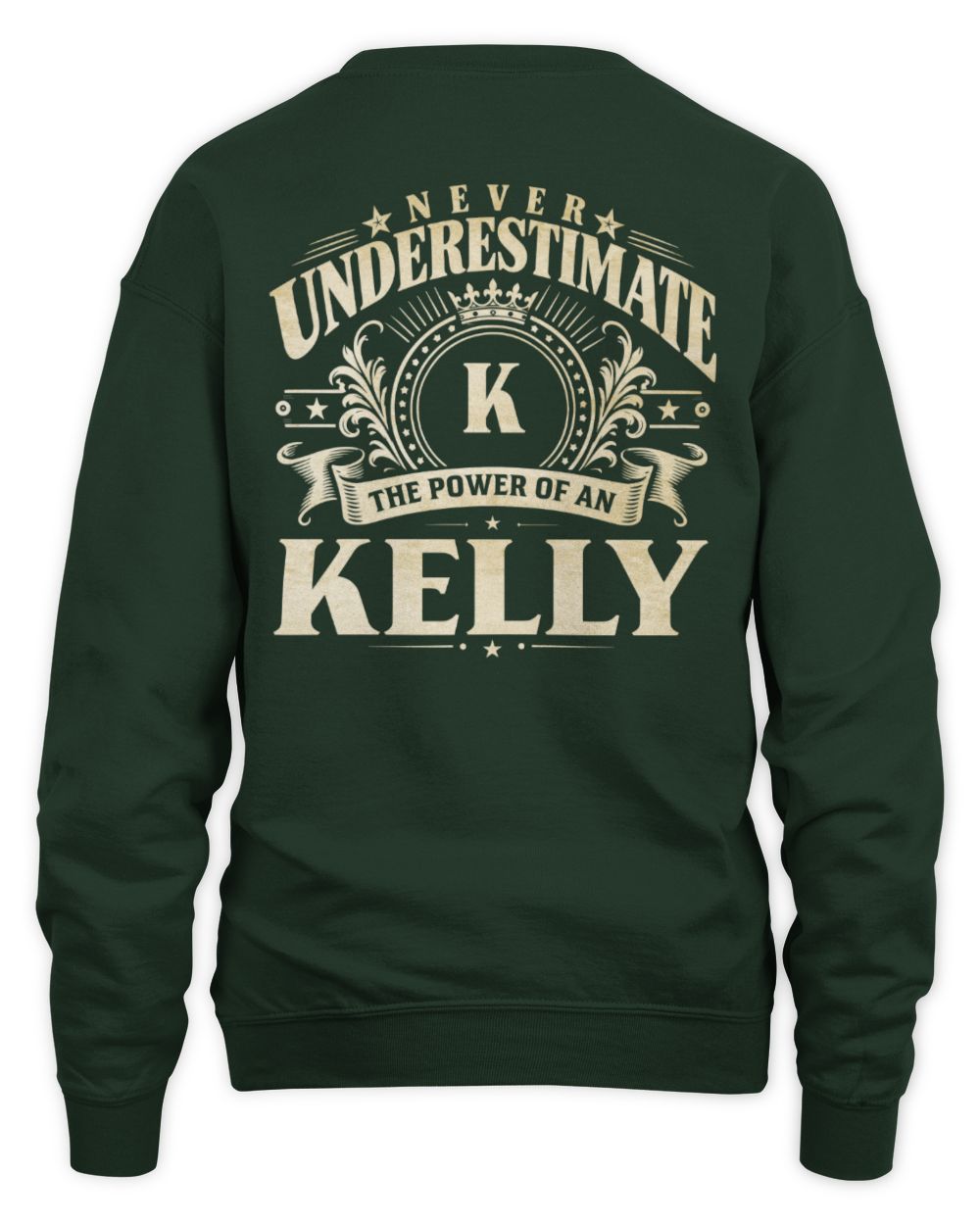 Never Underestimate Your Name Luxury Logo Shirt KELLY M1-63 / Unisex Sweatshirt / forest green