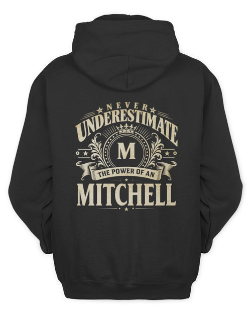 Never Underestimate Your Name Luxury Logo Shirt MITCHELL M1-63 / Unisex Hoodie / black