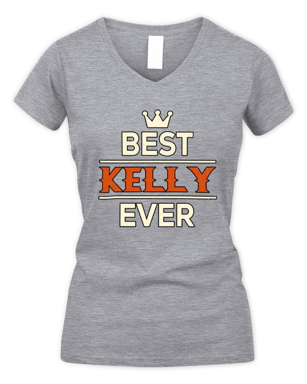 Best Your Name With Crown Shirt KELLY M1-59 / Women's V-Neck T-Shirt / sport grey