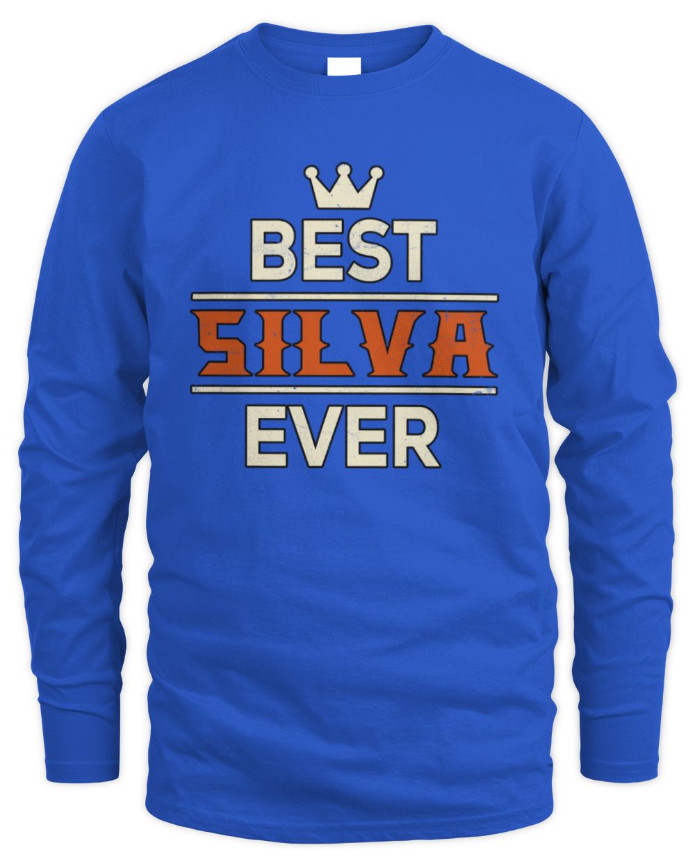 Best Your Name With Crown Shirt SILVA M1-59 / Men's Long Sleeved T-Shirt / royal