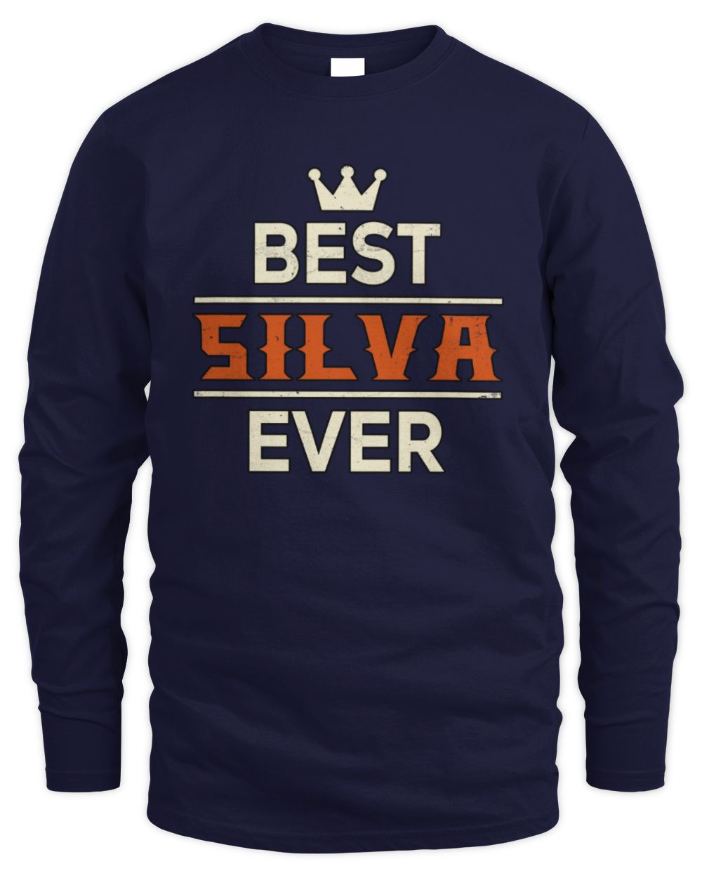 Best Your Name With Crown Shirt SILVA M1-59 / Men's Long Sleeved T-Shirt / navy