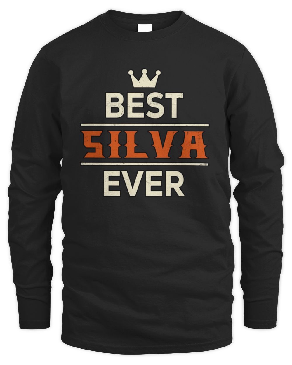 Best Your Name With Crown Shirt SILVA M1-59 / Men's Long Sleeved T-Shirt / black