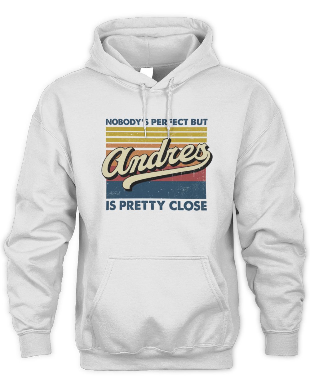 Nobody's Perfect But Your Name Is Pretty Close Retro Shirt ANDRES M1-65 / Unisex Hoodie / white
