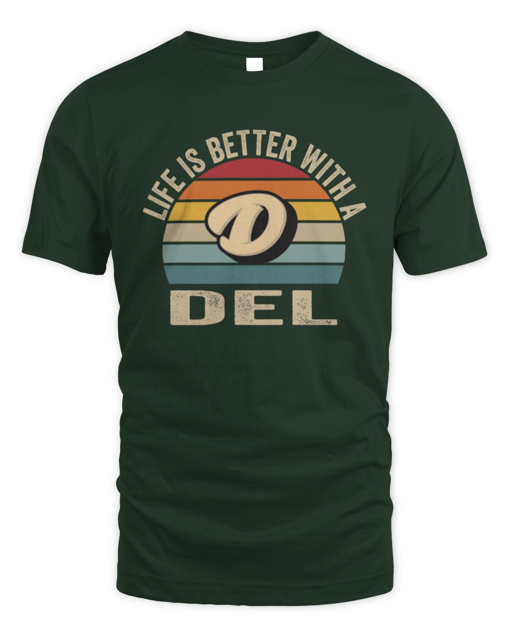 Life Is Better with Name Vintage Sun Shirt DEL M1-50 / Unisex Standard T-Shirt / forest green