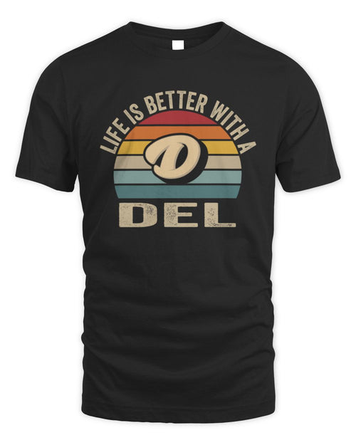 Life Is Better with Name Vintage Sun Shirt DEL M1-50 / Unisex Standard T-Shirt / black