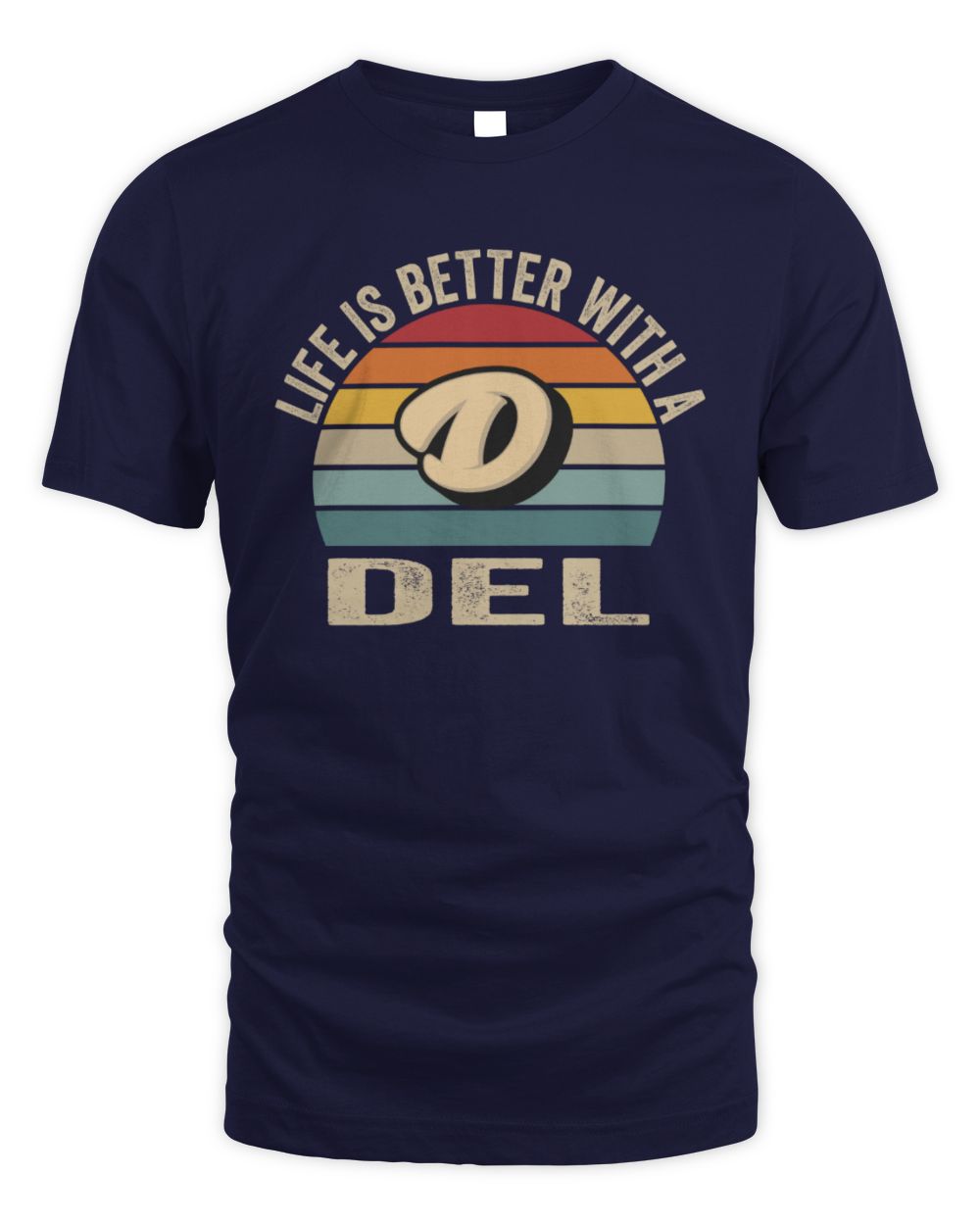 Life Is Better with Name Vintage Sun Shirt DEL M1-50 / Unisex Standard T-Shirt / navy