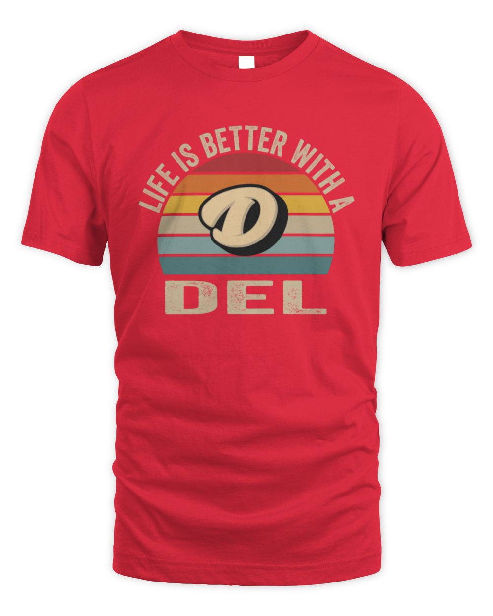 Life Is Better with Name Vintage Sun Shirt DEL M1-50 / Unisex Standard T-Shirt / red