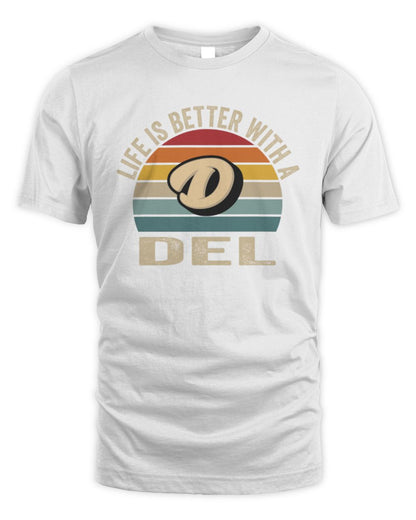 Life Is Better with Name Vintage Sun Shirt DEL M1-50 / Unisex Standard T-Shirt / white