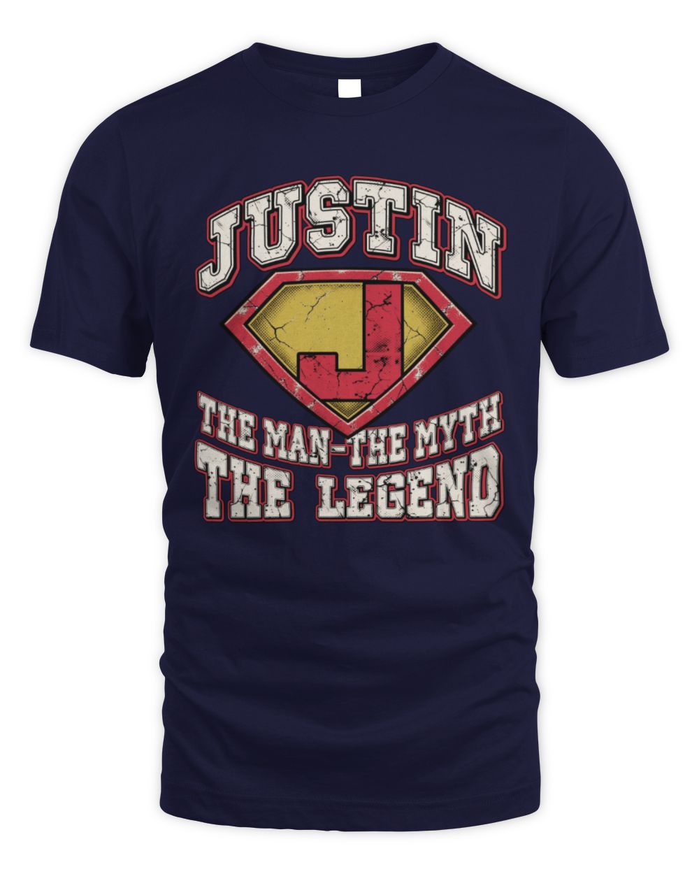 The Man The Myth The Legend Superman Graphic T-Shirt JUSTIN M1-74 / Unisex Standard T-Shirt / navy
