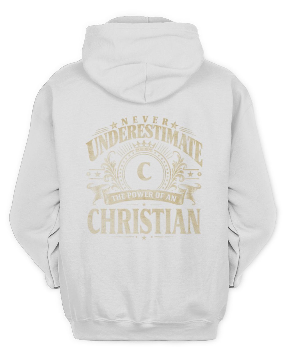 Never Underestimate Your Name Luxury Logo Shirt CHRISTIAN M1-63 / Unisex Hoodie / white