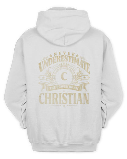 Never Underestimate Your Name Luxury Logo Shirt CHRISTIAN M1-63 / Unisex Hoodie / white